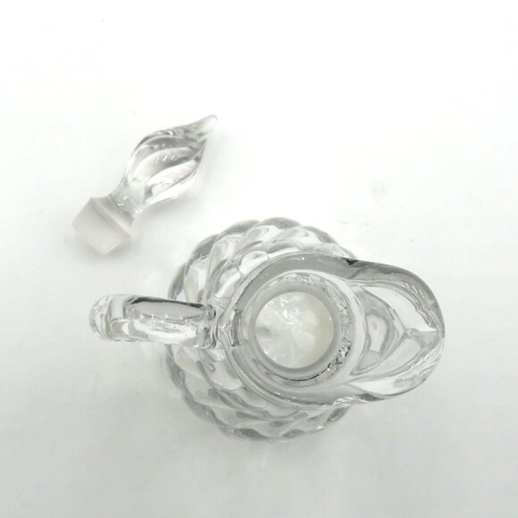 Vintage Fostoria Cruet Colonial Swirl Clear Glass Original Flame Stopper - Picture 8 of 8